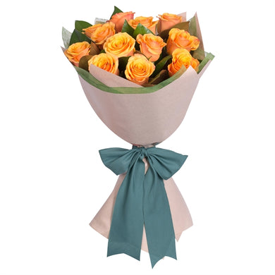 Ramo de 12 rosas naranja